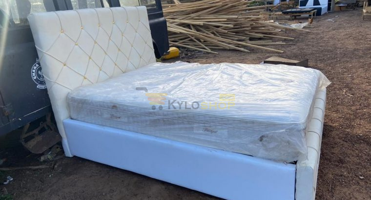 Romantic double bed frame with mattress