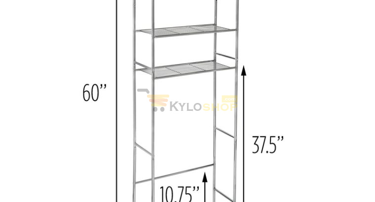 3 tier over toilet storage shelf